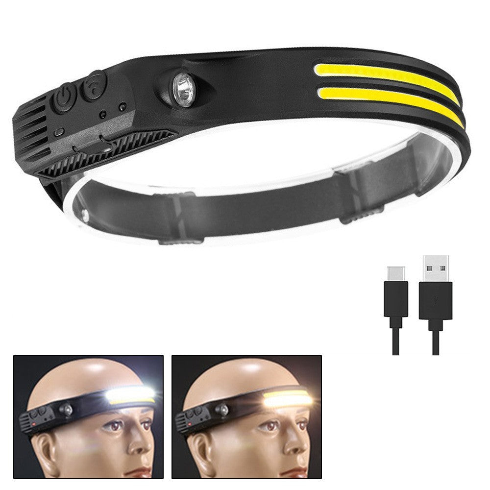Silicone USB Rechargeable COB Headlight