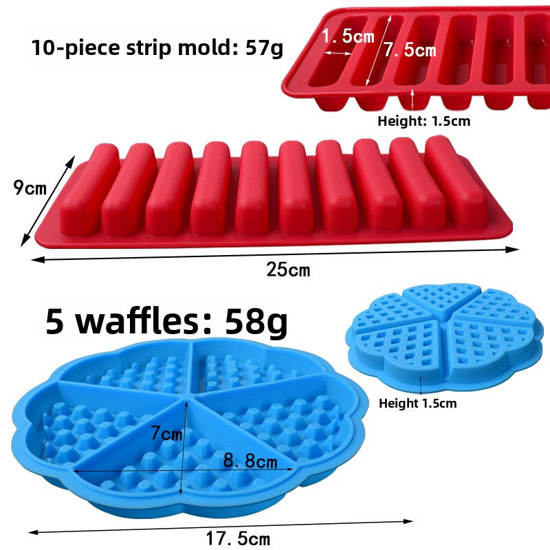 Silicone Waffle Cookie Cake Baking Mold Set