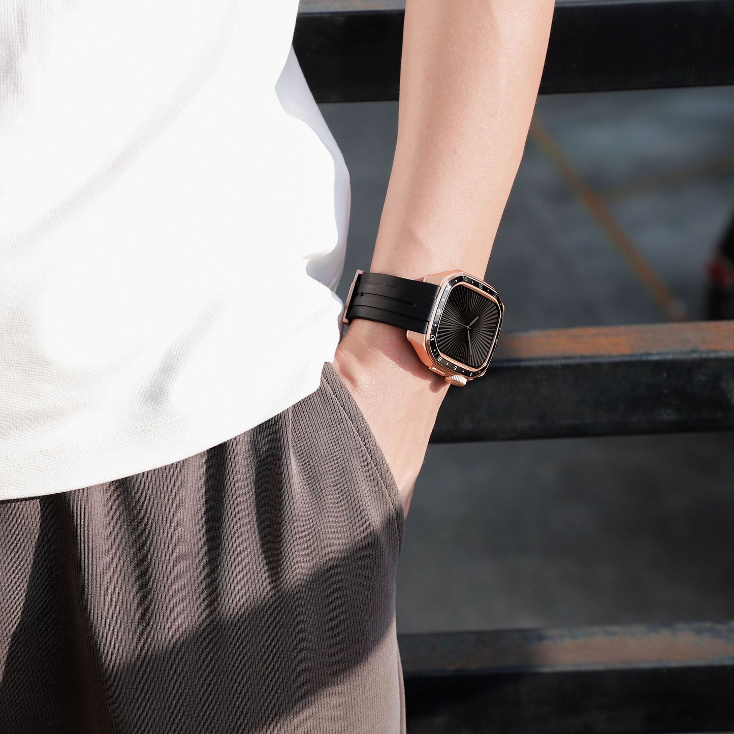 Silicone Watch Strap with Protective Case for iWatch