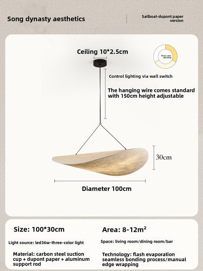 Silk Chandelier with Adjustable Lighting