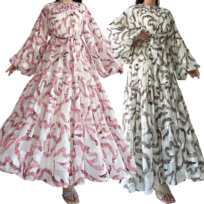 Silk chiffon long dress