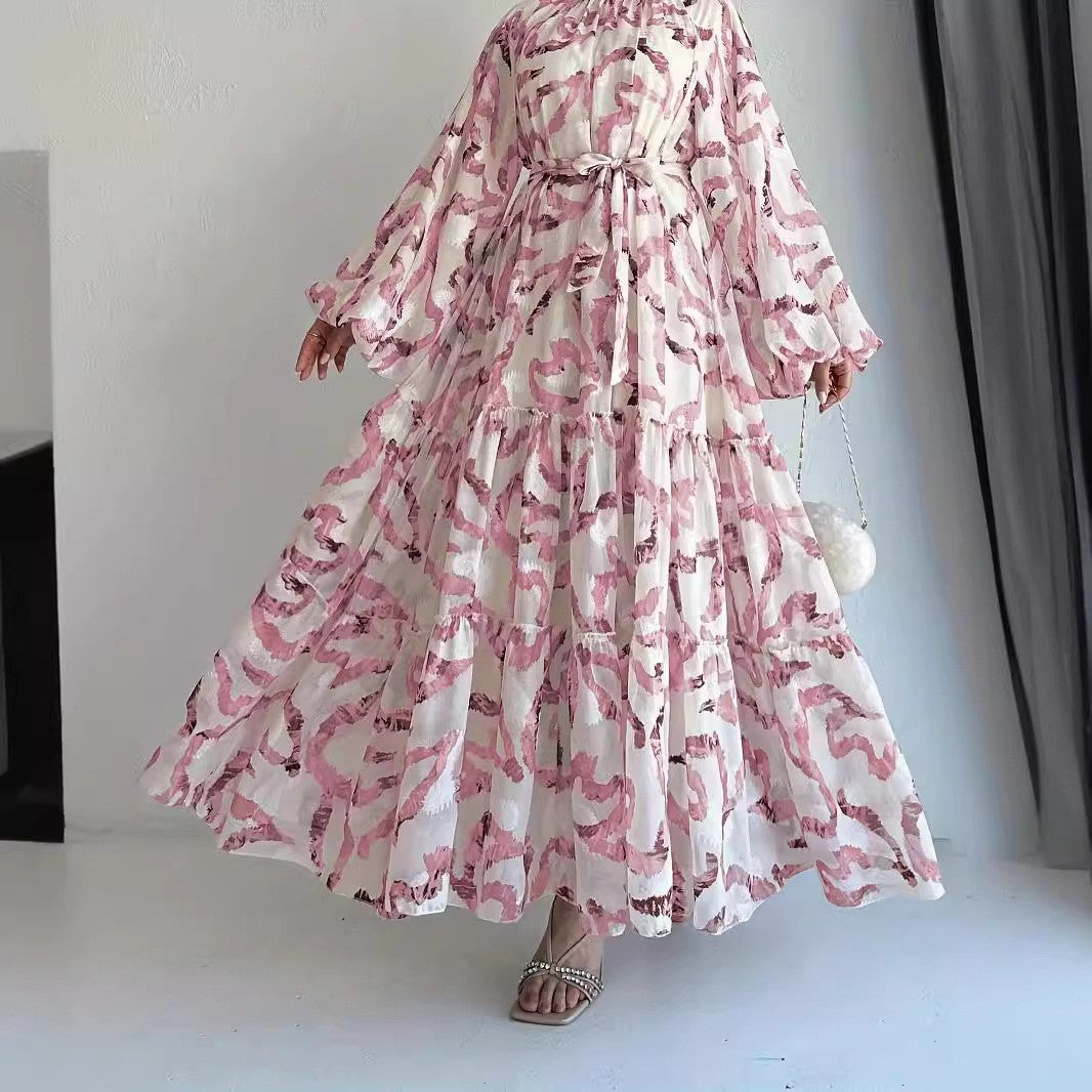 Silk chiffon long dress