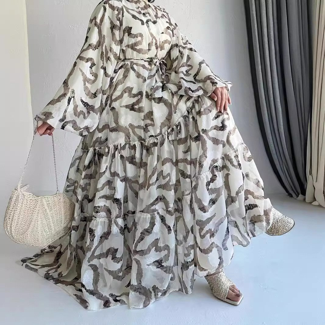 Silk chiffon long dress