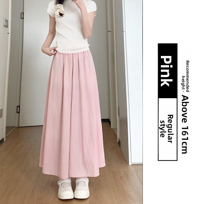 Silk cotton linen summer high-waisted slimming skirt for women