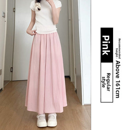 Silk cotton linen summer high-waisted slimming skirt for women