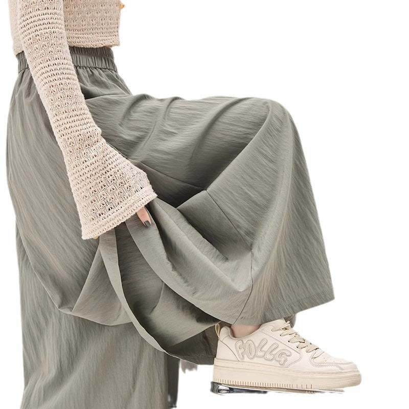 Silk cotton linen summer high-waisted slimming skirt for women