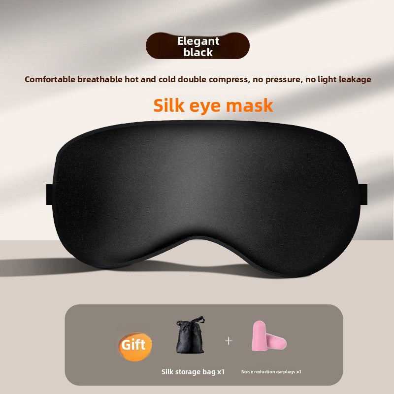 Silk eye mask for light-blocking sleep heat compress