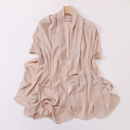 Silk-like long scarf