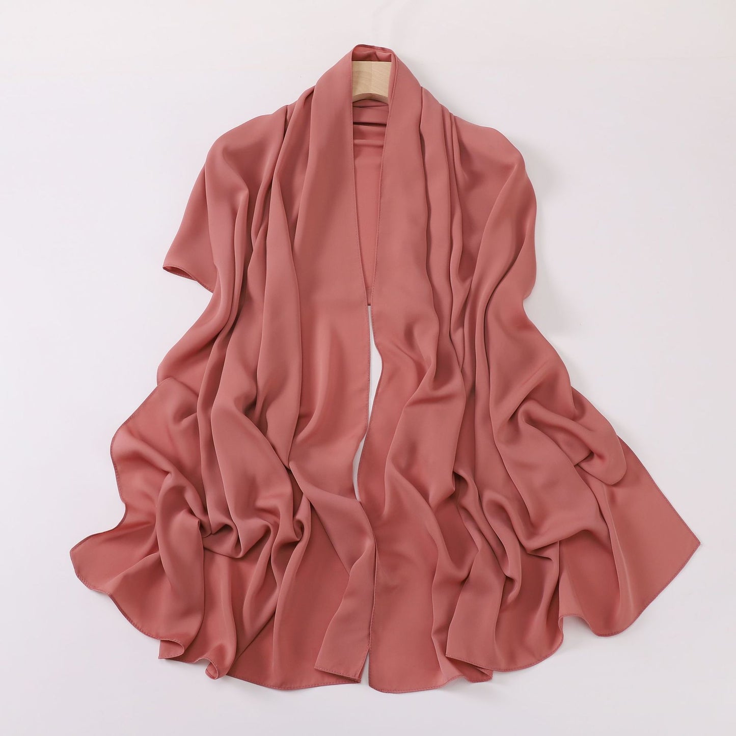 Silk-like long scarf