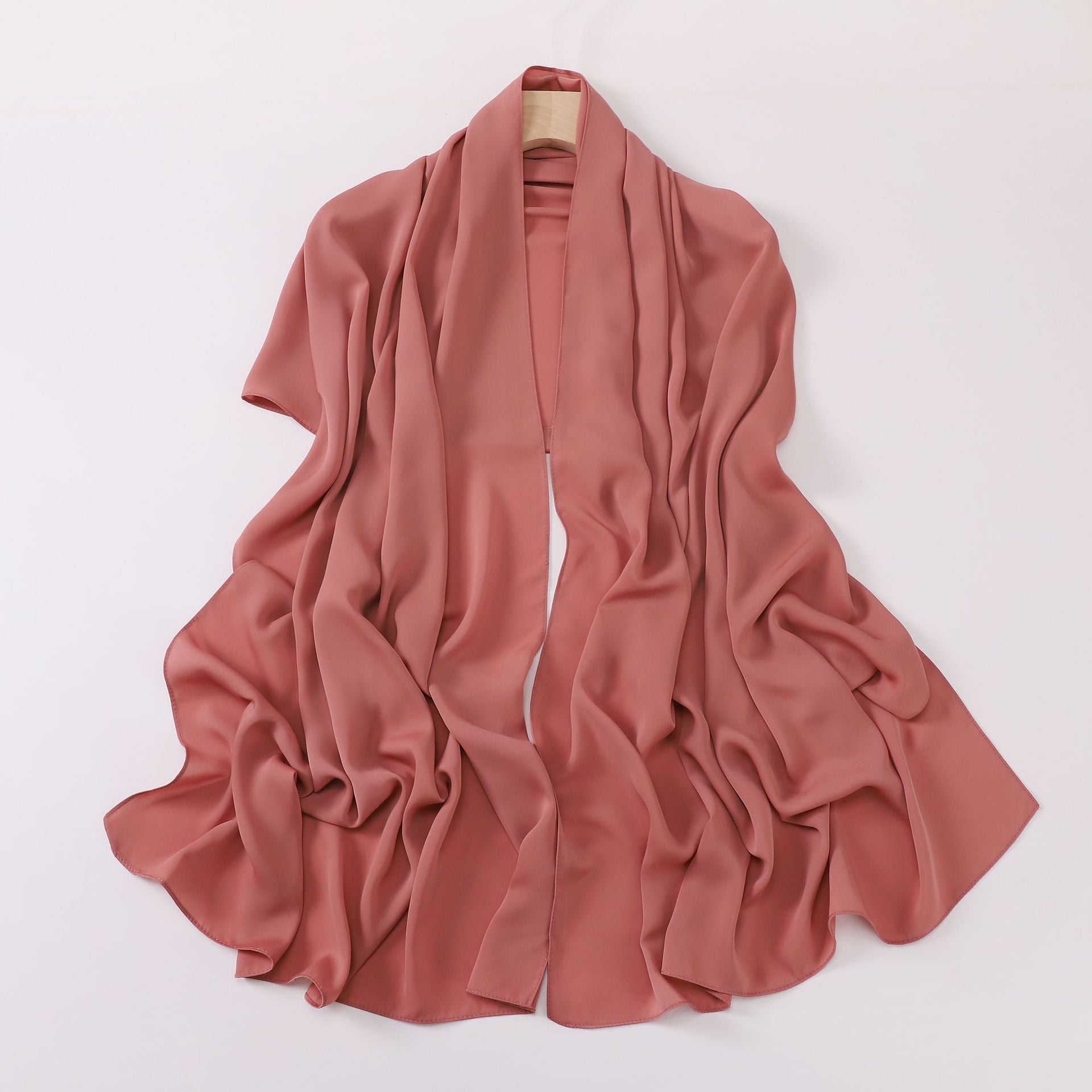 Silk-like long scarf