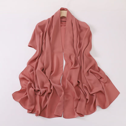 Silk-like long scarf