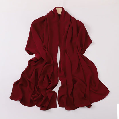 Silk-like long scarf