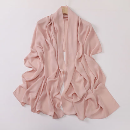 Silk-like long scarf