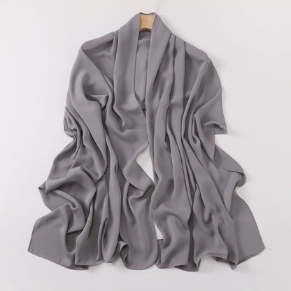 Silk-like long scarf
