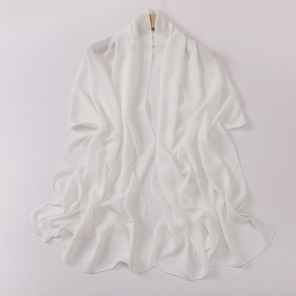 Silk-like long scarf