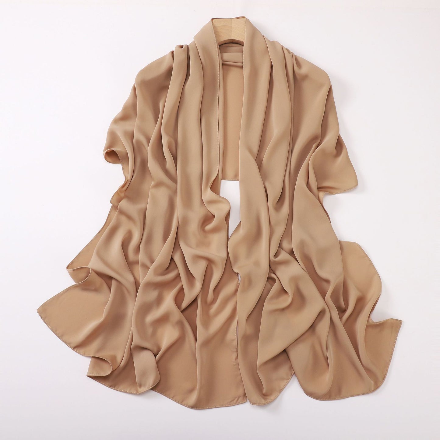 Silk-like long scarf