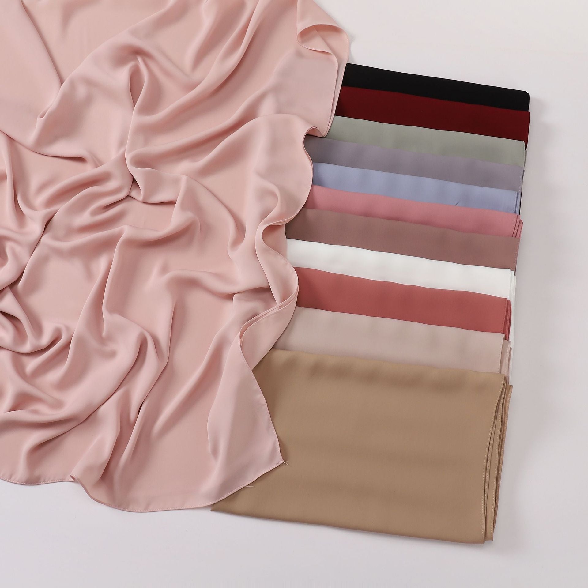 Silk-like long scarf