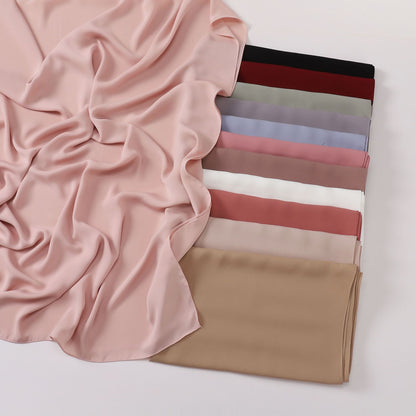 Silk-like long scarf
