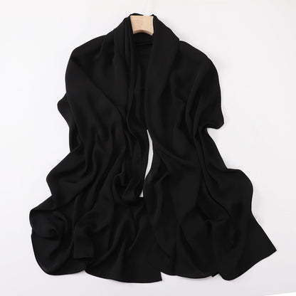 Silk-like long scarf
