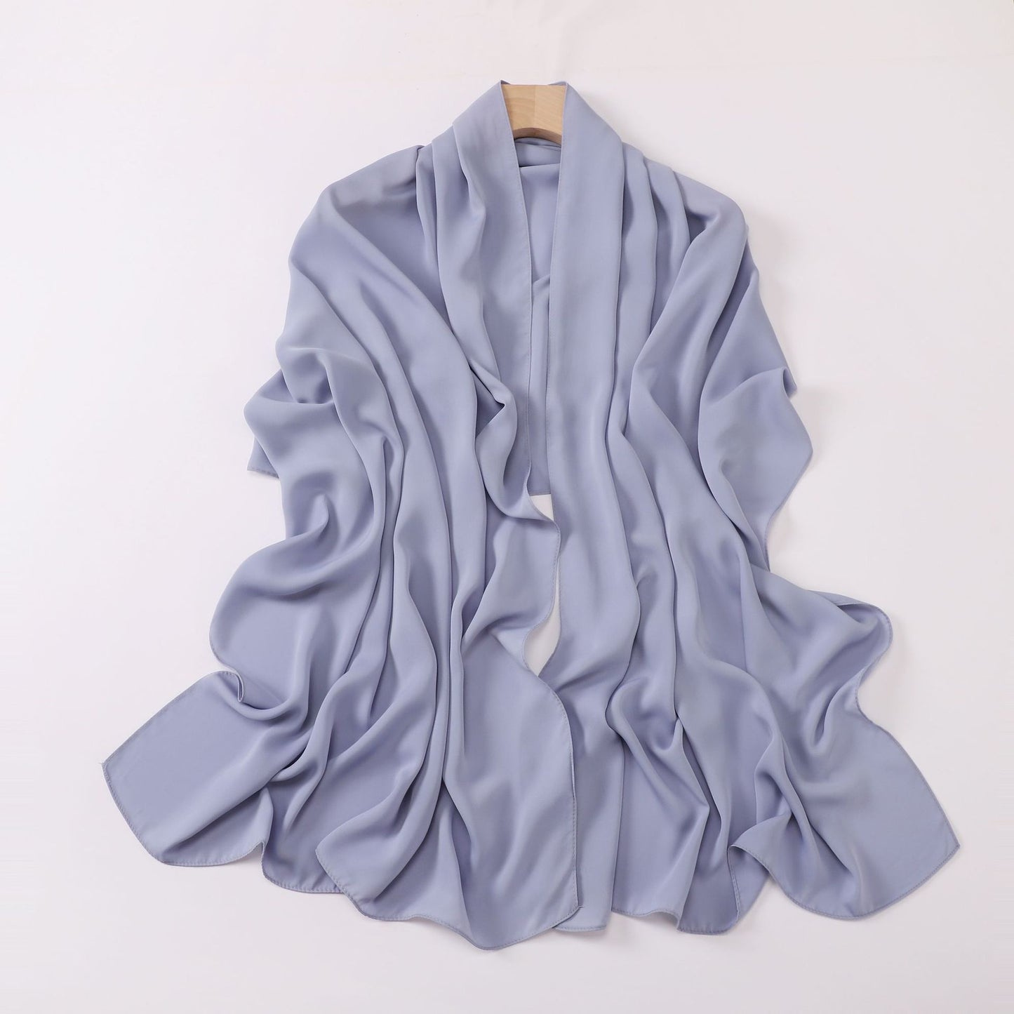 Silk-like long scarf