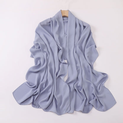 Silk-like long scarf