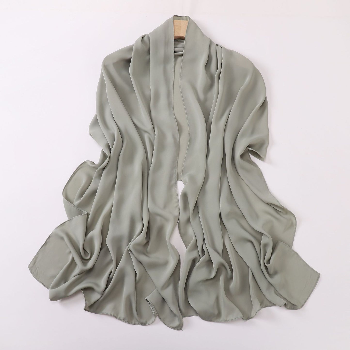 Silk-like long scarf