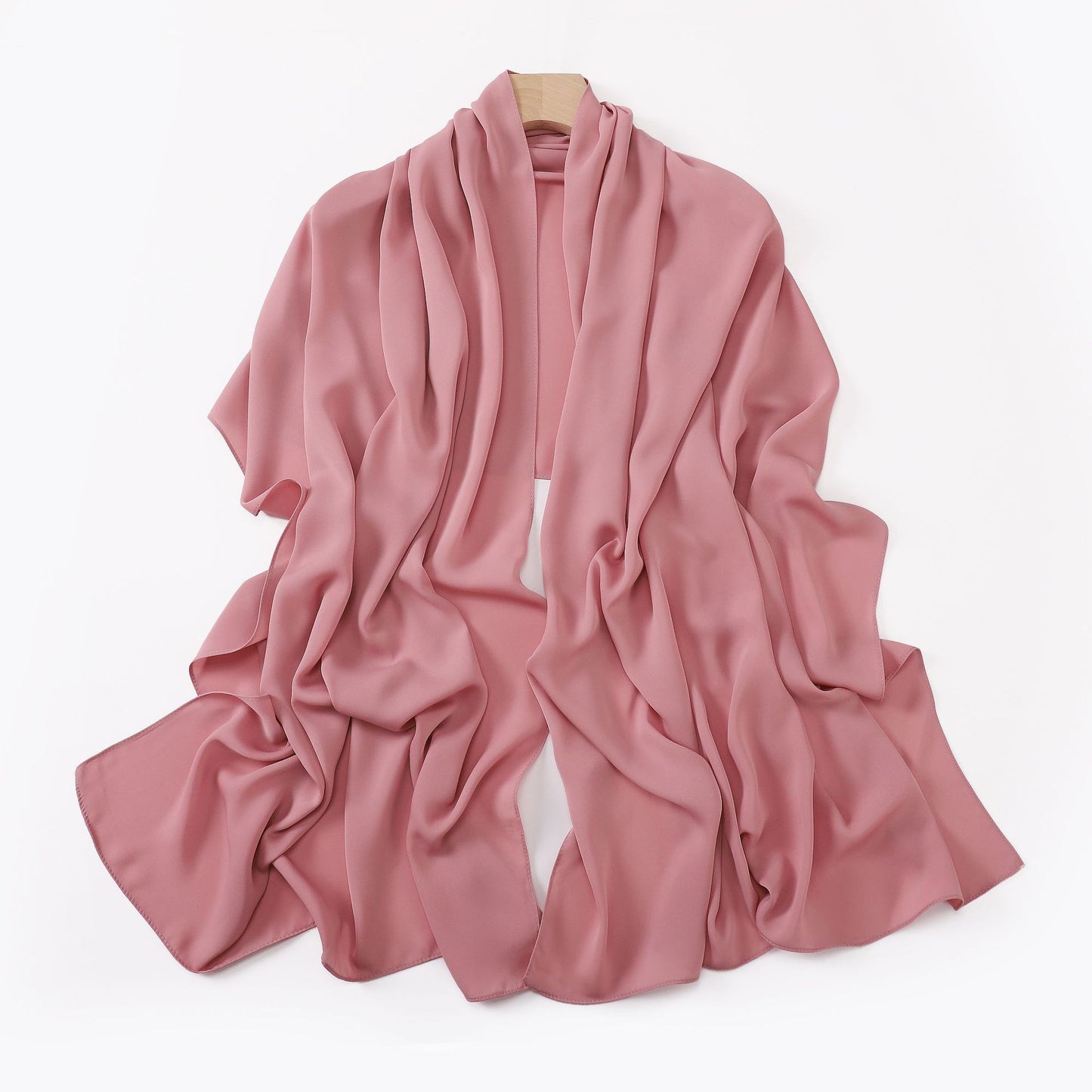 Silk-like long scarf