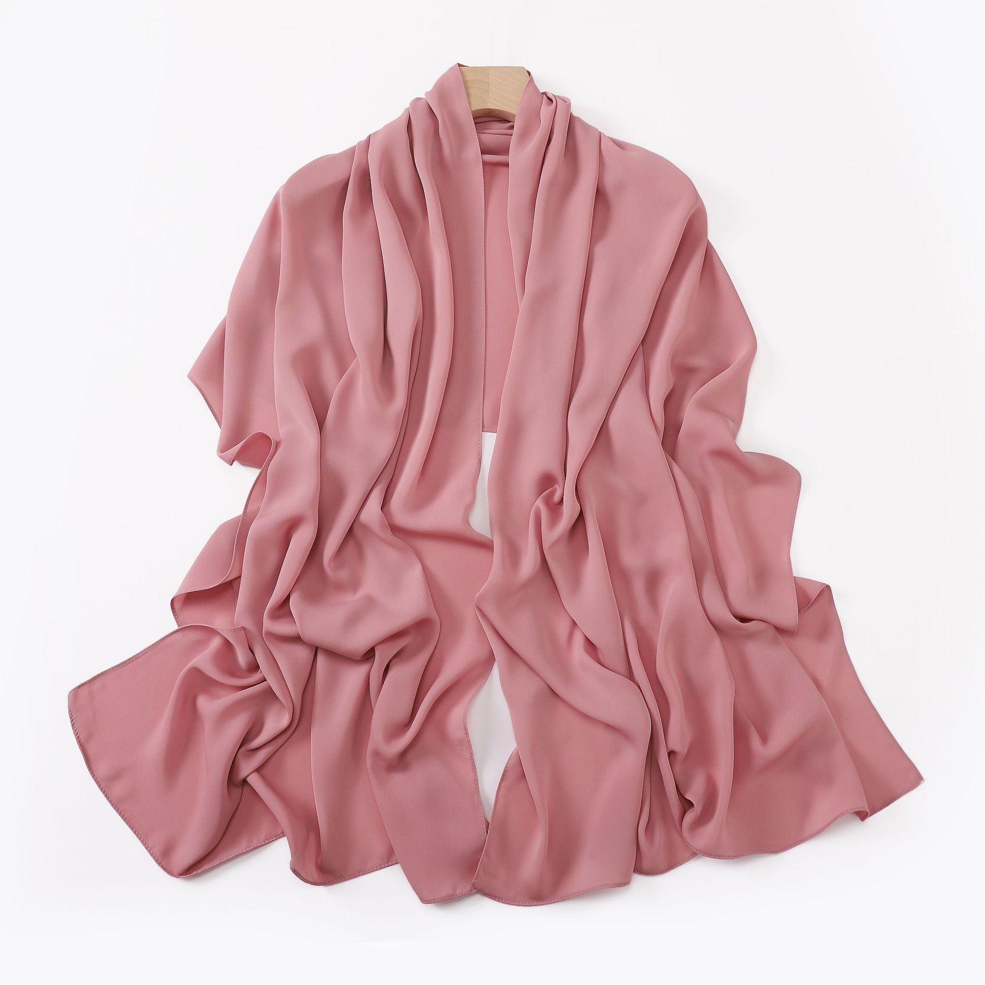 Silk-like long scarf