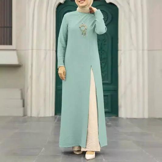 Silk long-sleeved robe