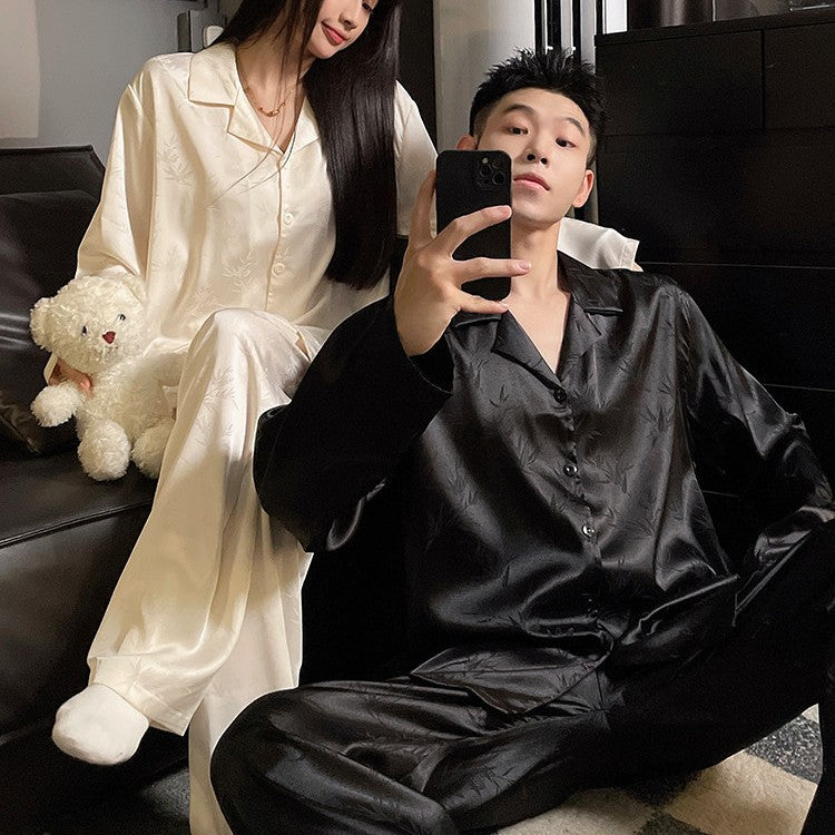 Silk Loungewear Set Long Sleeve Pajamas