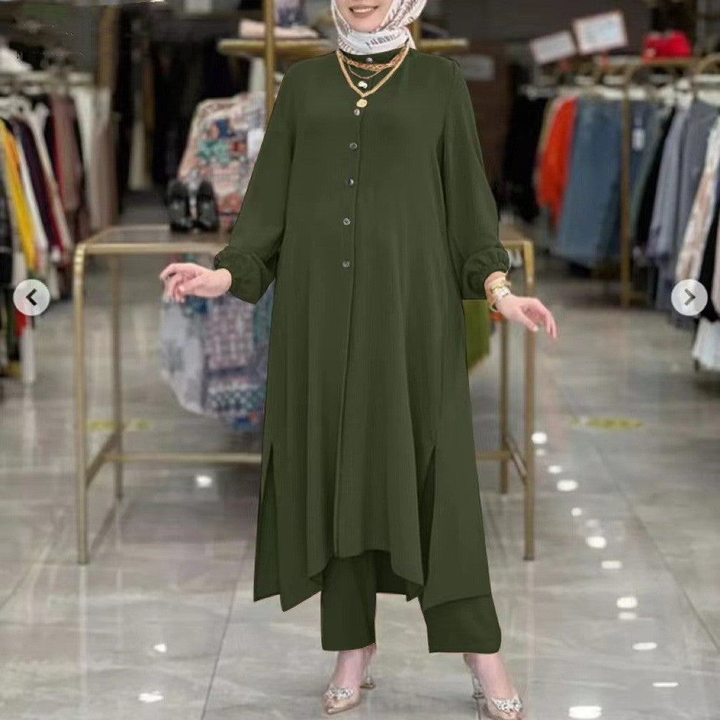 Silk shirt and pants set