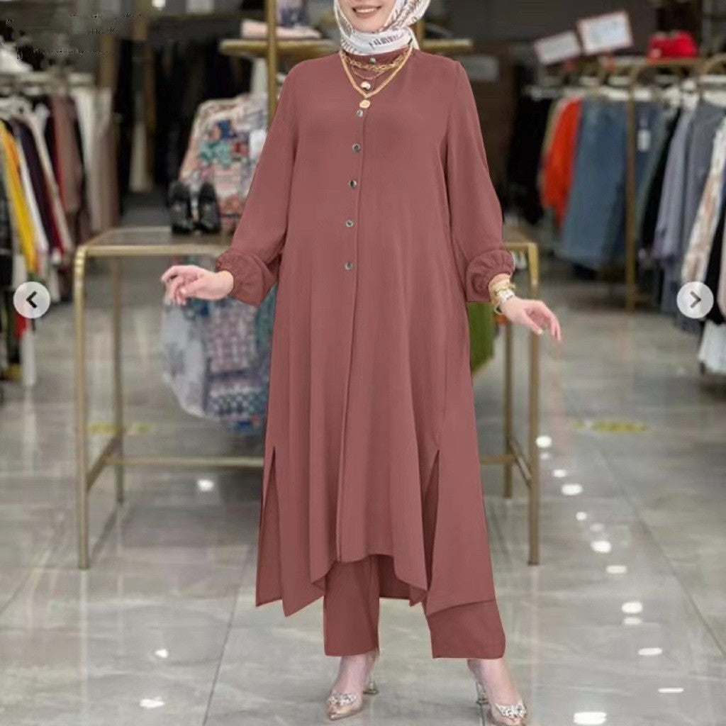 Silk shirt and pants set