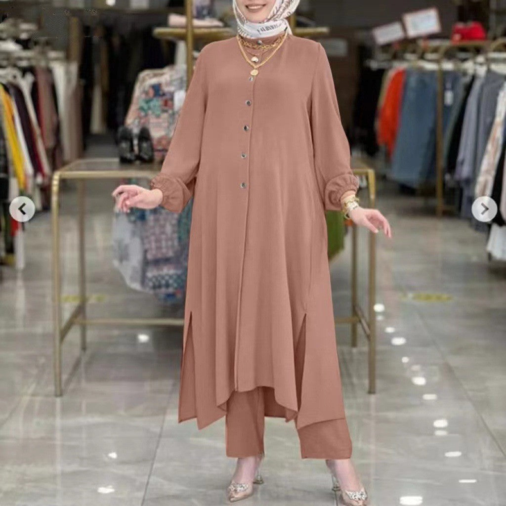 Silk shirt and pants set