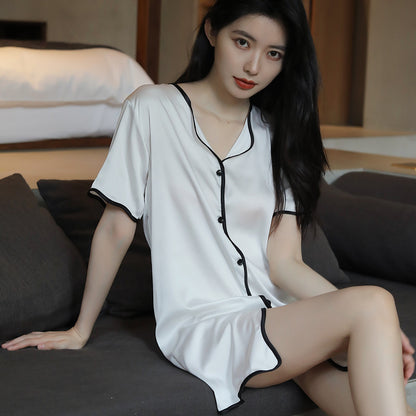 Silk Solid Color Short Sleeve Cardigan