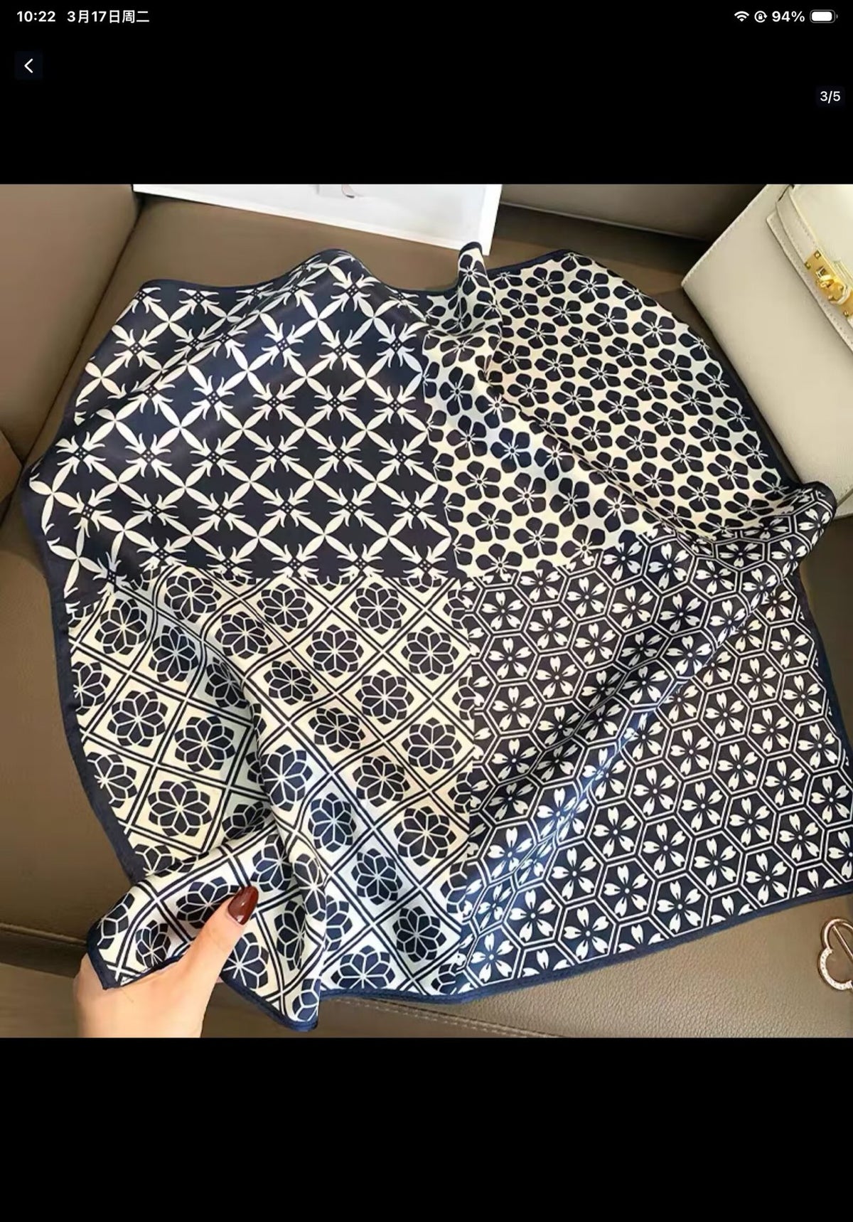 Silk square scarf