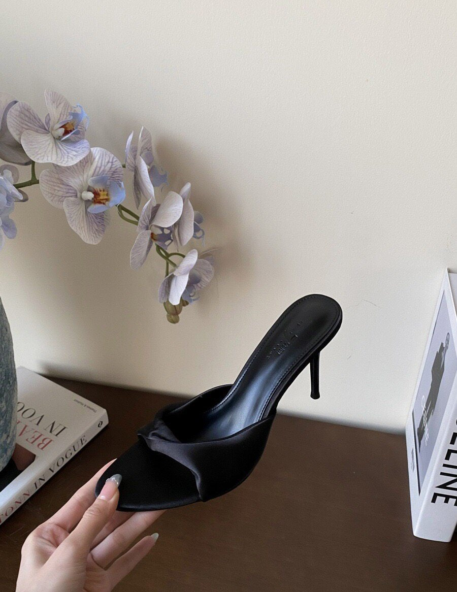 Silk Upper Stiletto Heels