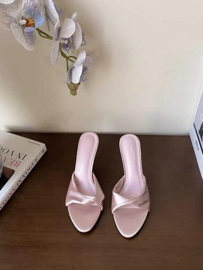 Silk Upper Stiletto Heels