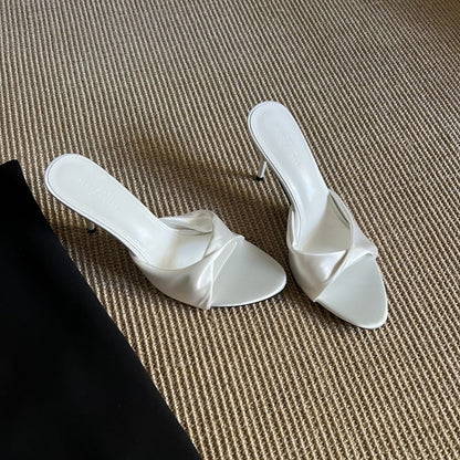 Silk Upper Stiletto Heels