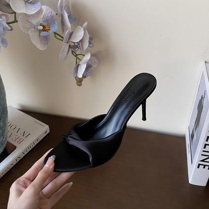 Silk Upper Stiletto Heels