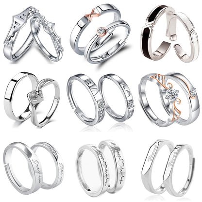 Silver Adjustable Couple Rings
