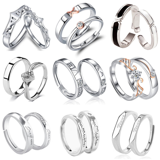 Silver Adjustable Couple Rings