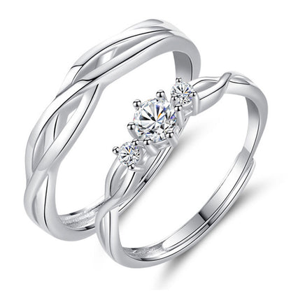 Silver Adjustable Couple Rings