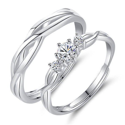 Silver Adjustable Couple Rings