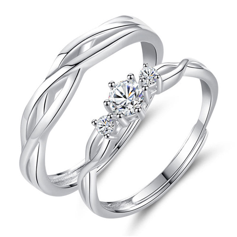 Silver Adjustable Couple Rings