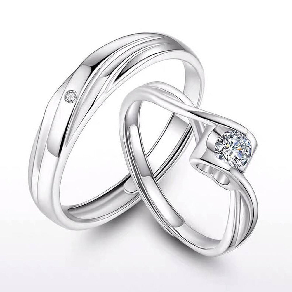 Silver Adjustable Couple Rings