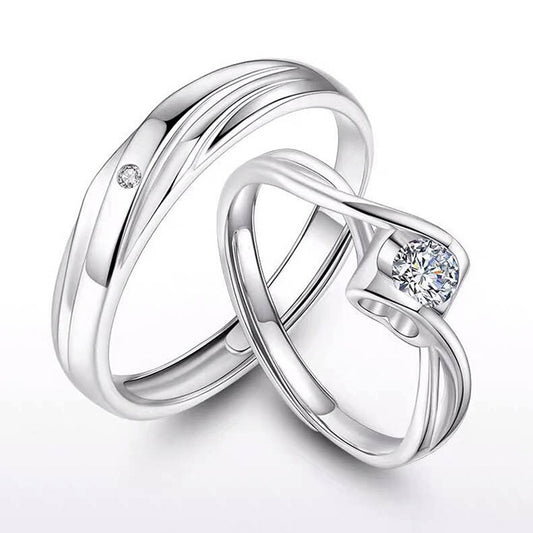 Silver Adjustable Couple Rings