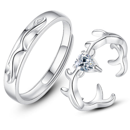 Silver Adjustable Couple Rings