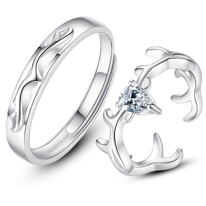 Silver Adjustable Couple Rings