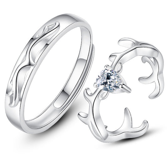 Silver Adjustable Couple Rings