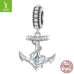 Silver anchor bead